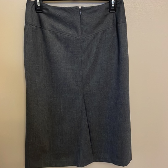 LOFT VTG petite classic A-line wool grey classic minimalist SKIRT back pleat 6P - Picture 7 of 13